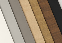 Linea 418 finiture bianco grigio rovere noce e terra ombra